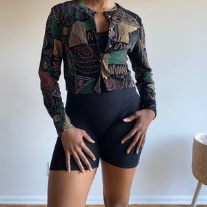 Vintage crop overall jacket